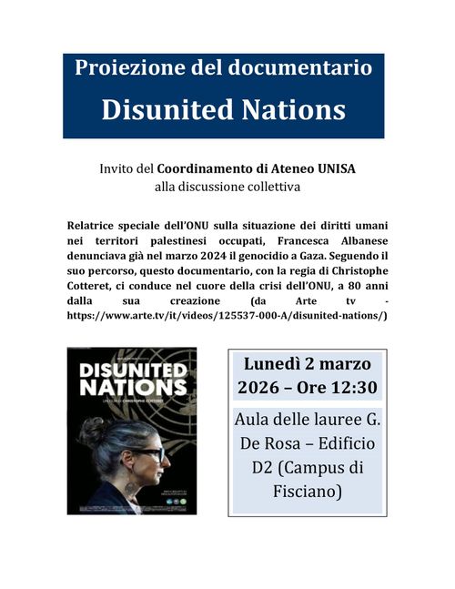 Proiezione del documentario "Disunited Nations"