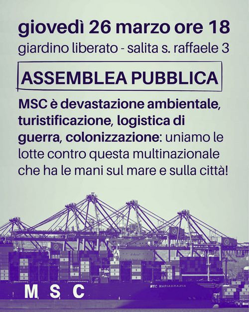 Assemblea pubblica per lanciare una campagna contro MSC